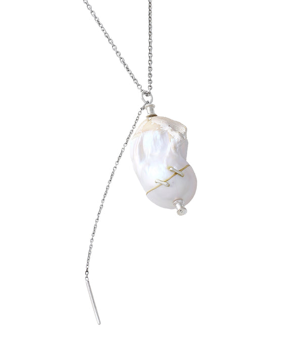 Broken Pearl Pierce Necklace-beautiful people-Forget-me-nots Online Store