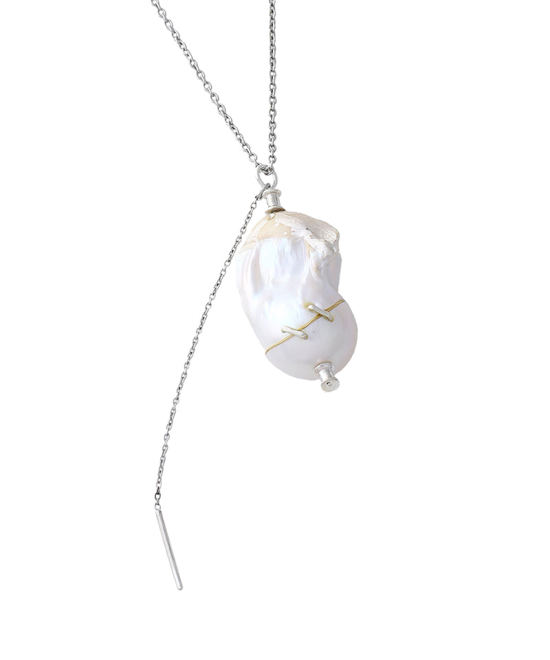 Broken Pearl Pierce Necklace-beautiful people-Forget-me-nots Online Store