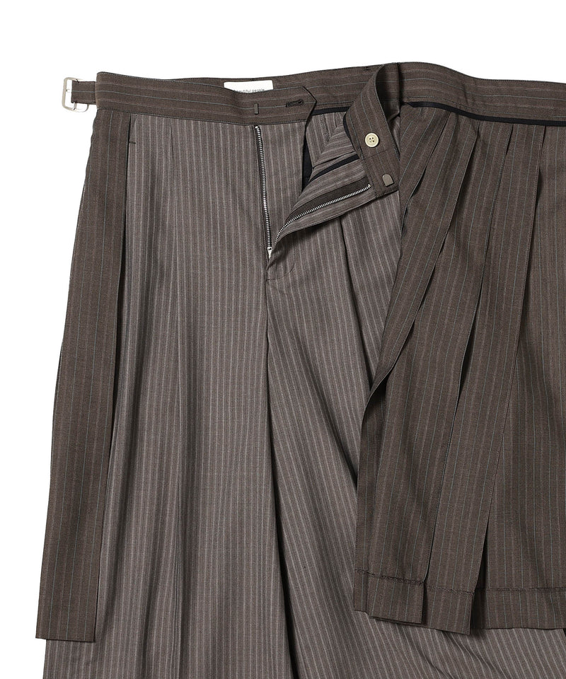 Sheer Stripe Suiting Tuck Pleats Sk Pants-beautiful people-Forget-me-nots Online Store