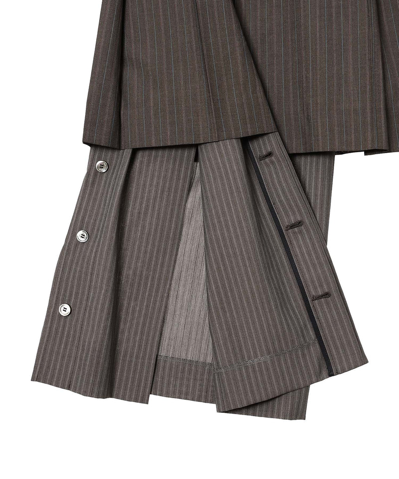 Sheer Stripe Suiting Tuck Pleats Sk Pants-beautiful people-Forget-me-nots Online Store