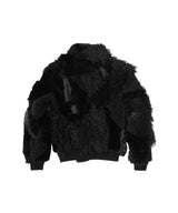 Patchwork Fur Fan Shape Blouson-beautiful people-Forget-me-nots Online Store