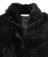Patchwork Fur Fan Shape Blouson-beautiful people-Forget-me-nots Online Store