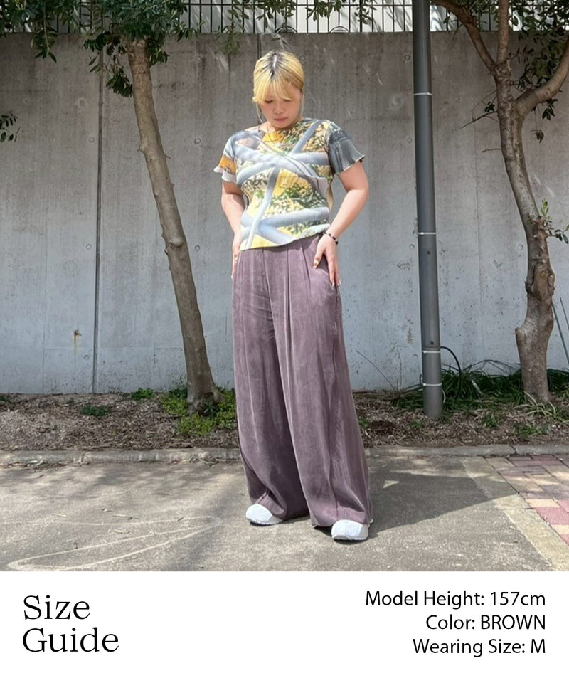 2 Tucks Wide Slacks-Forget-me-nots-Forget-me-nots Online Store