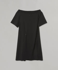 Boat Neck Body Cotton Mini Dress-courrèges-Forget-me-nots Online Store