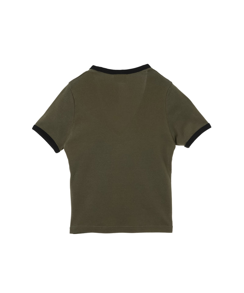 Contrast V Neck T-Shirt-courrèges-Forget-me-nots Online Store