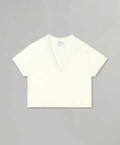 V Neck Cropped T-Shirt-courrèges-Forget-me-nots Online Store