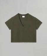 V Neck Cropped T-Shirt-courrèges-Forget-me-nots Online Store