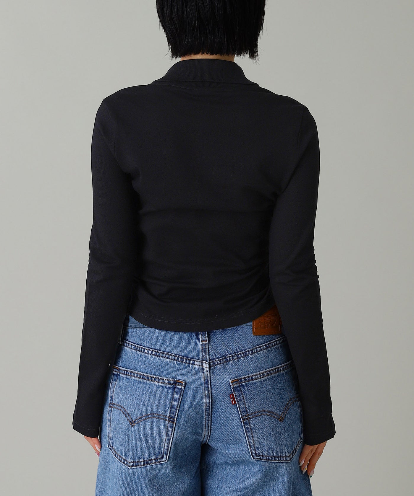 フィット感抜群♪【Courreges】ニットポロトップス クレージュ(courrèges)｜Ac Rib Knit Cropped Polo ｜Forget-me