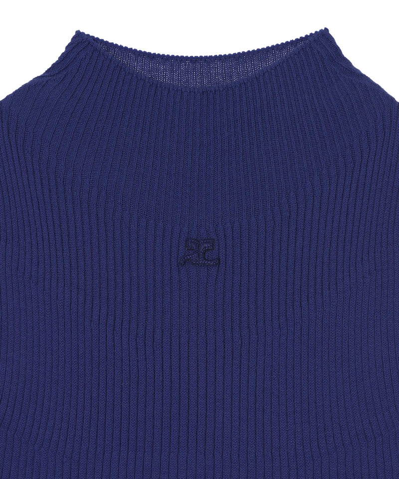 Mockneck Light Rib Top-courrèges-Forget-me-nots Online Store