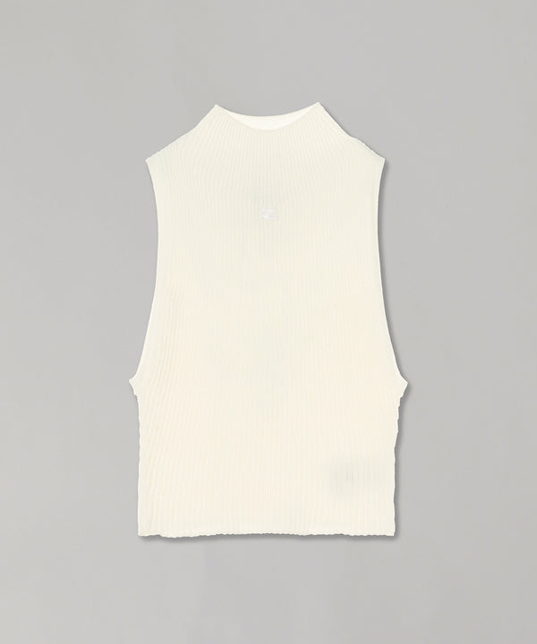 Mockneck Light Rib Top-courrèges-Forget-me-nots Online Store