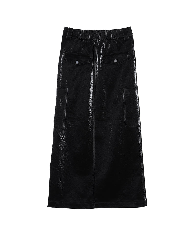 Vegan Leather Zipper Skirt-SELENAHELIOS-Forget-me-nots Online Store