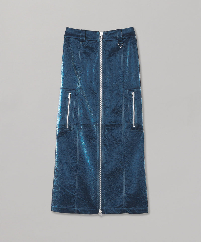 Vegan Leather Zipper Skirt-SELENAHELIOS-Forget-me-nots Online Store