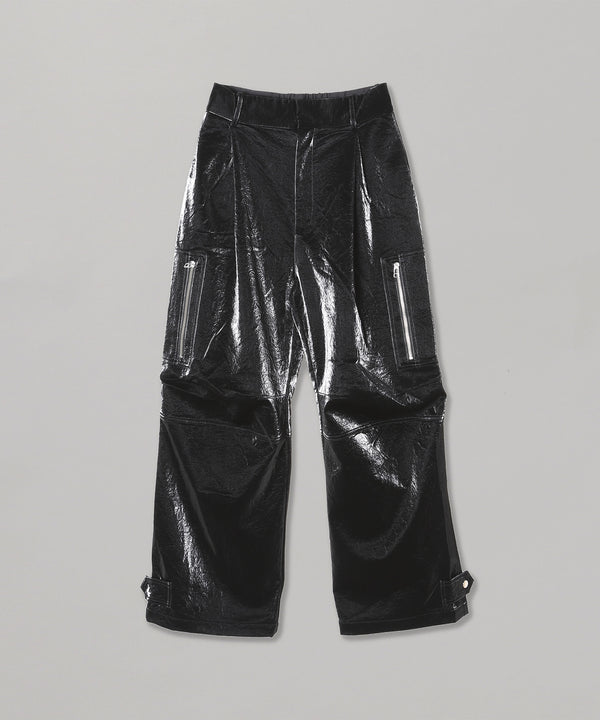 Vegan Leather Cargo Pants-SELENAHELIOS-Forget-me-nots Online Store
