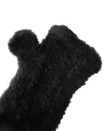 Mittens Knitted Rex Rabbit-Yves Salomon Meteo-Forget-me-nots Online Store