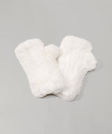 Knitted Rex Fur Fingerless Gloves-Yves Salomon Meteo-Forget-me-nots Online Store