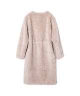 Coat Woven Lamb Wool Ironed-Yves Salomon Meteo-Forget-me-nots Online Store