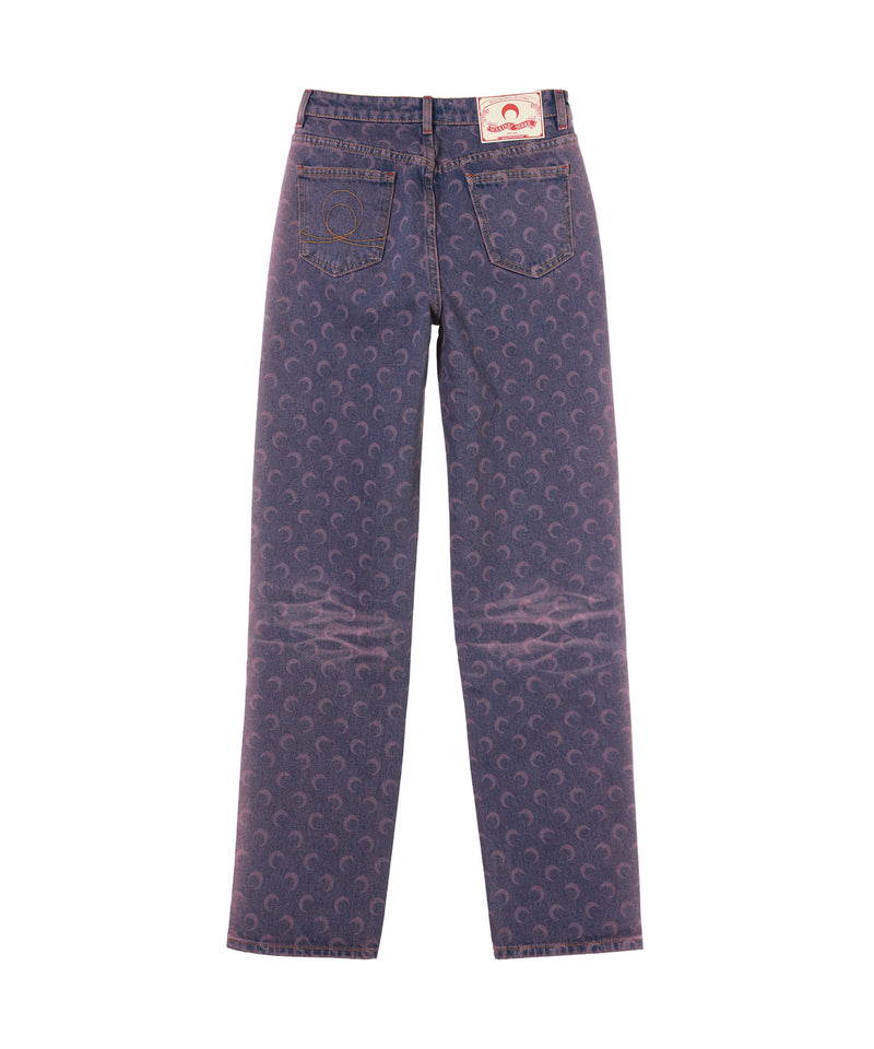 Marine Serre Moon Laser ハイウエストショートジーンズ Moon Laser Denim Curved Jeans • Marine Serre