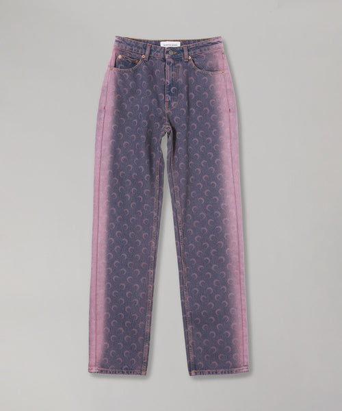 Moon Laser Denim Loose Jeans-Marine Serre-Forget-me-nots Online Store