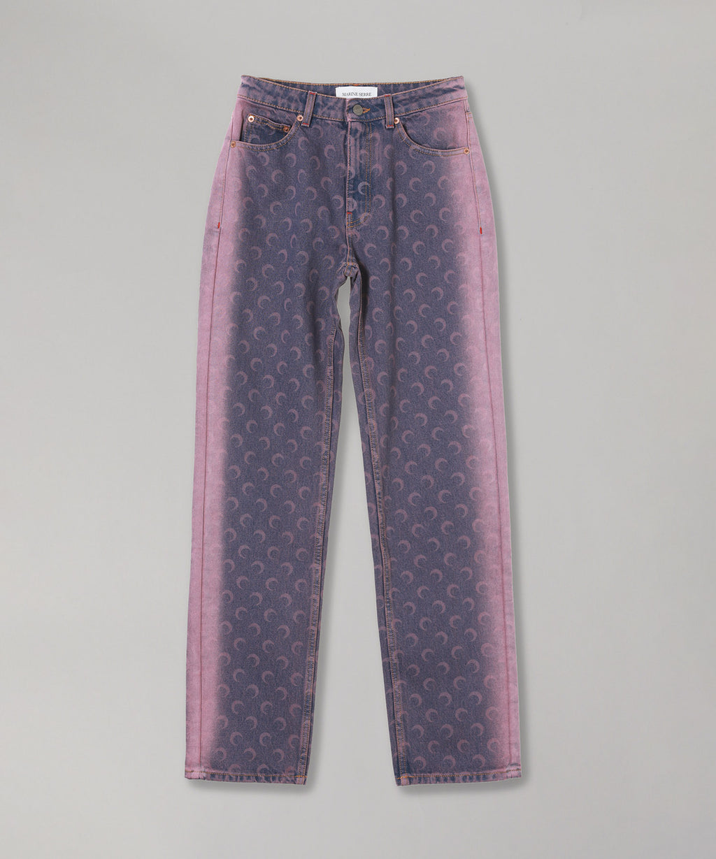 マリーン セル(Marine Serre)｜Moon Laser Denim Loose Jeans