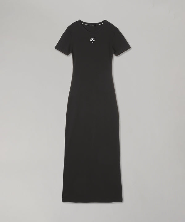 Moon Logo Ribbed Jersey Tube Dress-Marine Serre-Forget-me-nots Online Store