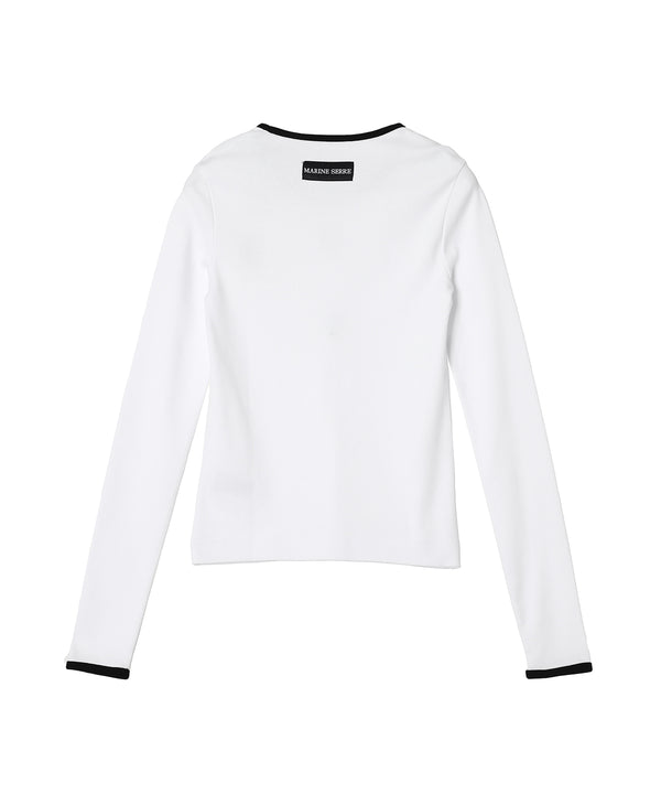 Moon Logo Bicolor Jersey Ls T-Shirt-Marine Serre-Forget-me-nots Online Store