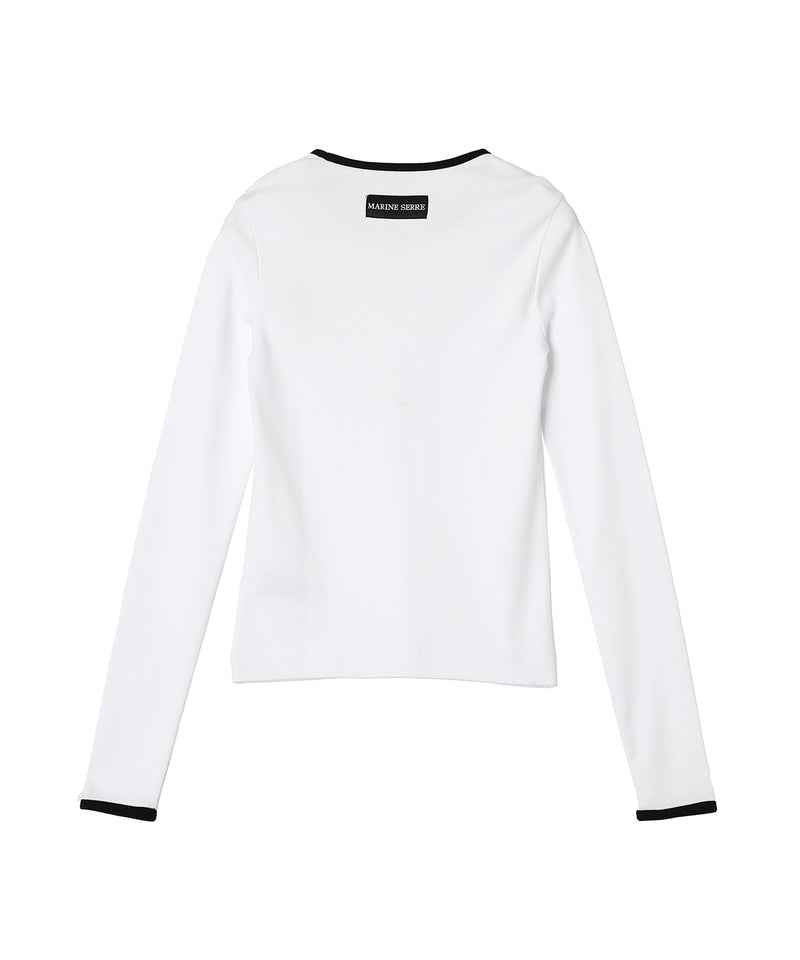 Moon Logo Bicolor Jersey Ls T-Shirt-Marine Serre-Forget-me-nots Online Store