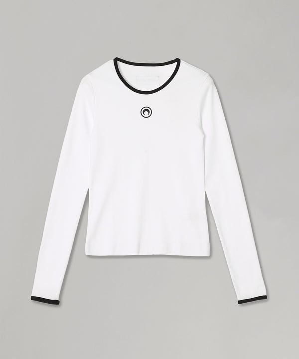 Moon Logo Bicolor Jersey Ls T-Shirt-Marine Serre-Forget-me-nots Online Store