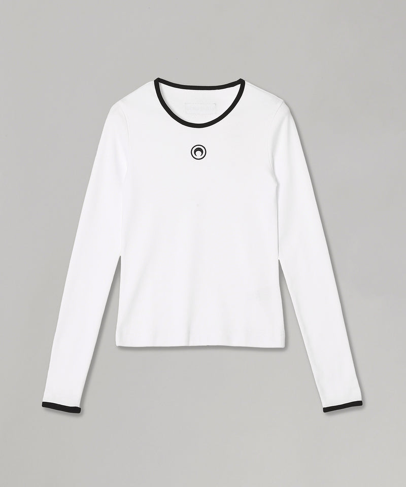 Moon Logo Bicolor Jersey Ls T-Shirt-Marine Serre-Forget-me-nots Online Store