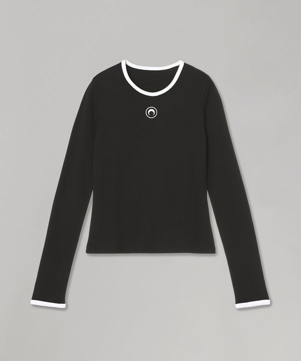 Moon Logo Bicolor Jersey Ls T-Shirt-Marine Serre-Forget-me-nots Online Store