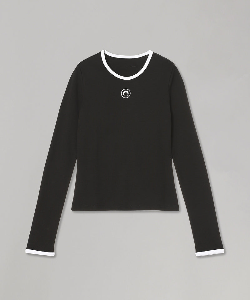 Moon Logo Bicolor Jersey Ls T-Shirt-Marine Serre-Forget-me-nots Online Store