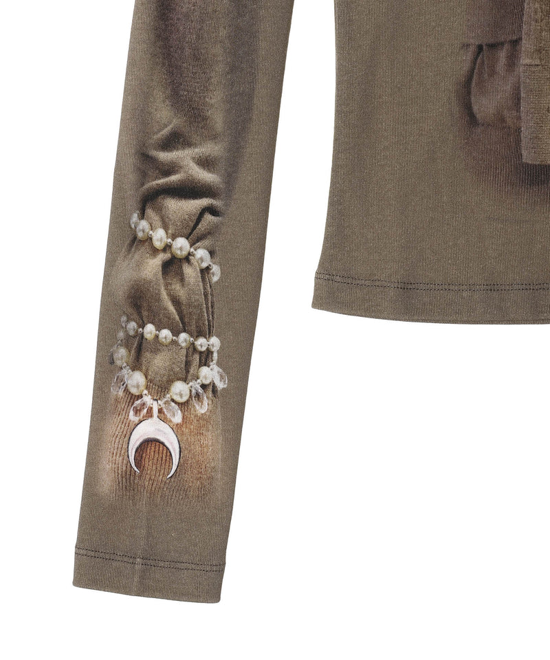 Trompe-Loeil Knit Jersey Ls T-Shirt-Marine Serre-Forget-me-nots Online Store