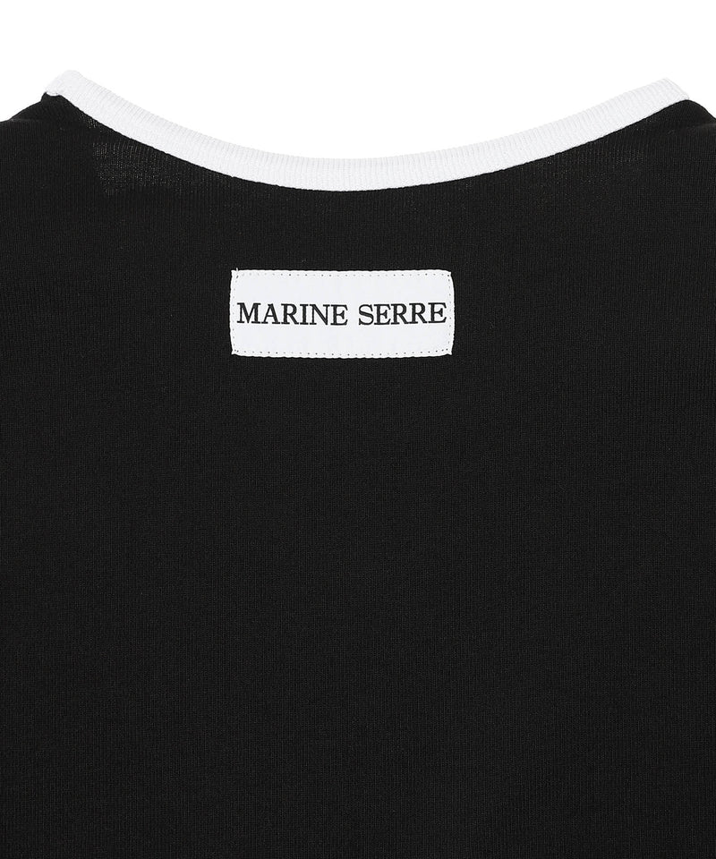 Moon Logo Bicolor Jersey Ss Cropped Top-Marine Serre-Forget-me-nots Online Store
