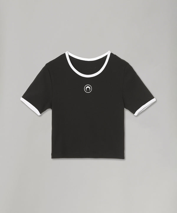 Moon Logo Bicolor Jersey Ss Cropped Top-Marine Serre-Forget-me-nots Online Store