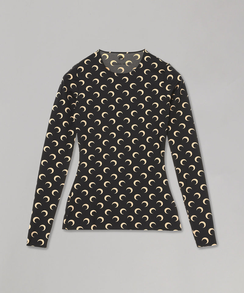 Moon Printed Jersey Ls Crewneck Top-Marine Serre-Forget-me-nots Online Store