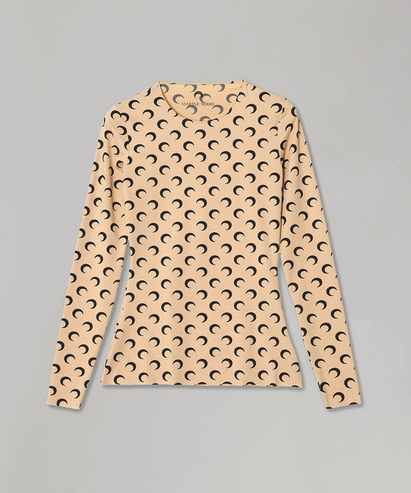 Moon Printed Jersey Ls Crewneck Top-Marine Serre-Forget-me-nots Online Store