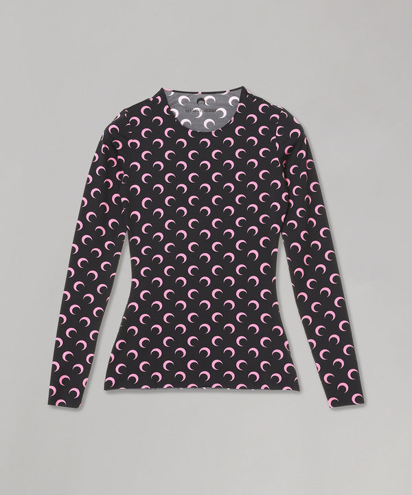 Moon Printed Jersey Ls Crewneck Top-Marine Serre-Forget-me-nots Online Store