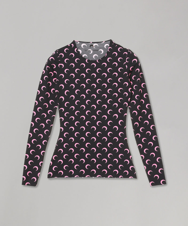 Moon Printed Jersey Ls Crewneck Top-Marine Serre-Forget-me-nots Online Store