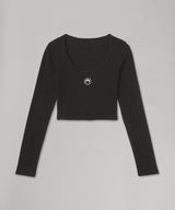 Moon Logo Jersey Ls Roundneck Top-Marine Serre-Forget-me-nots Online Store