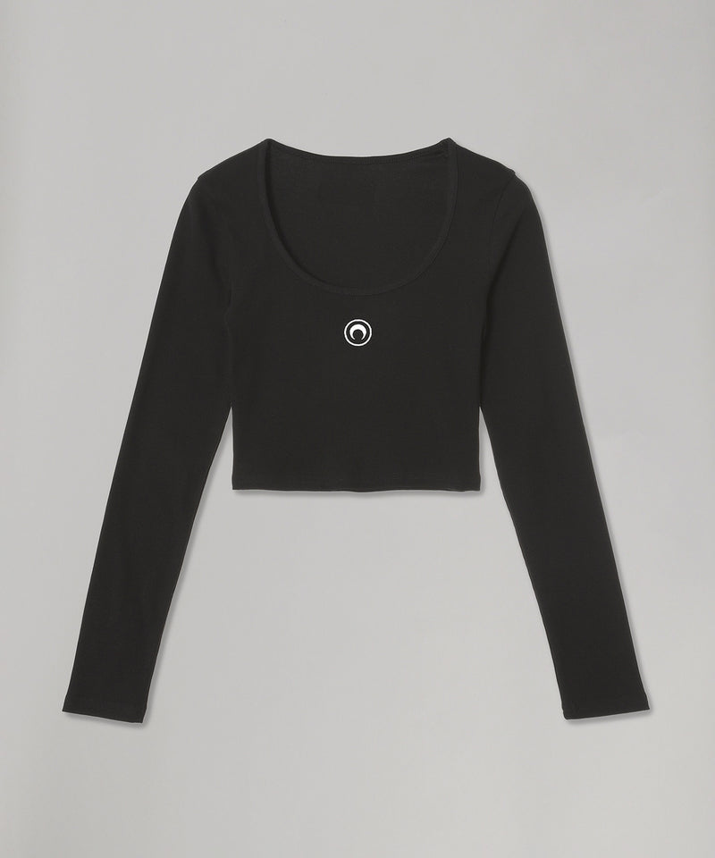 Moon Logo Jersey Ls Roundneck Top-Marine Serre-Forget-me-nots Online Store