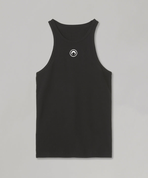 Moon Logo Ribbed Jersey Tank Top-Marine Serre-Forget-me-nots Online Store