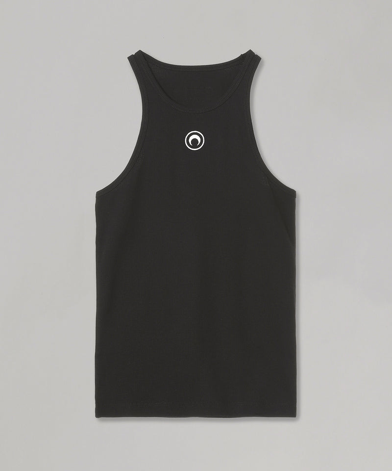 Moon Logo Ribbed Jersey Tank Top-Marine Serre-Forget-me-nots Online Store