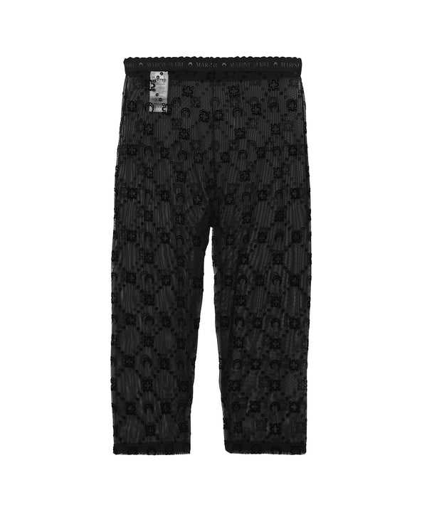 Moonogram Mesh Flock Capri Pants-Marine Serre-Forget-me-nots Online Store