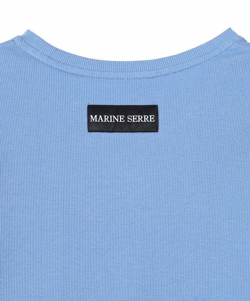 Moon Logo Ribbed Jersey Ls Mini Crewneck Dress-Marine Serre-Forget-me-nots Online Store