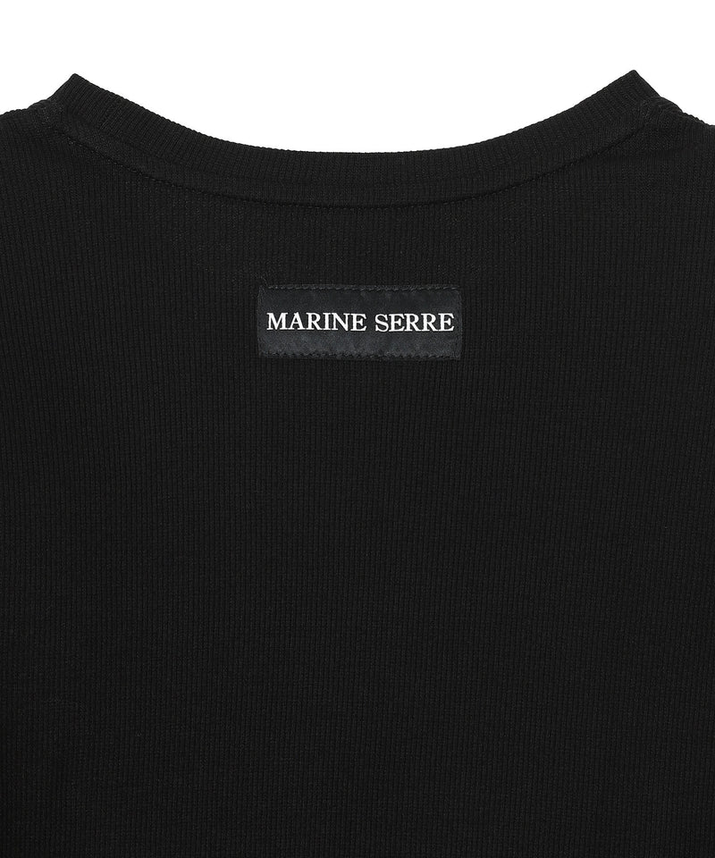 Moon Logo Ribbed Jersey Ls Mini Crewneck Dress-Marine Serre-Forget-me-nots Online Store