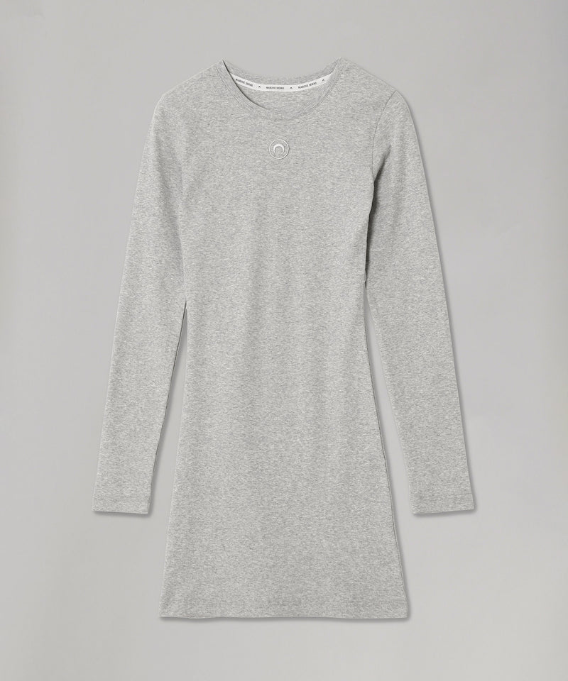 Moon Logo Ribbed Jersey Ls Mini Crewneck Dress-Marine Serre-Forget-me-nots Online Store