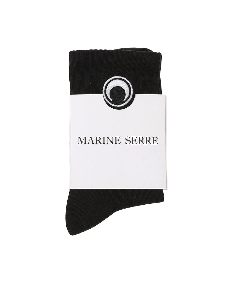 MOON LOGO KNIT ANKLE SOCKS-Marine Serre-Forget-me-nots Online Store