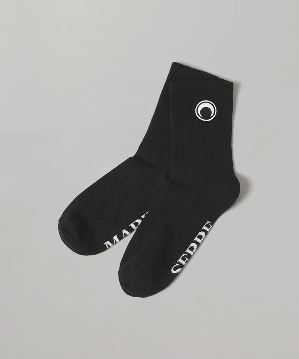 MOON LOGO KNIT ANKLE SOCKS-Marine Serre-Forget-me-nots Online Store
