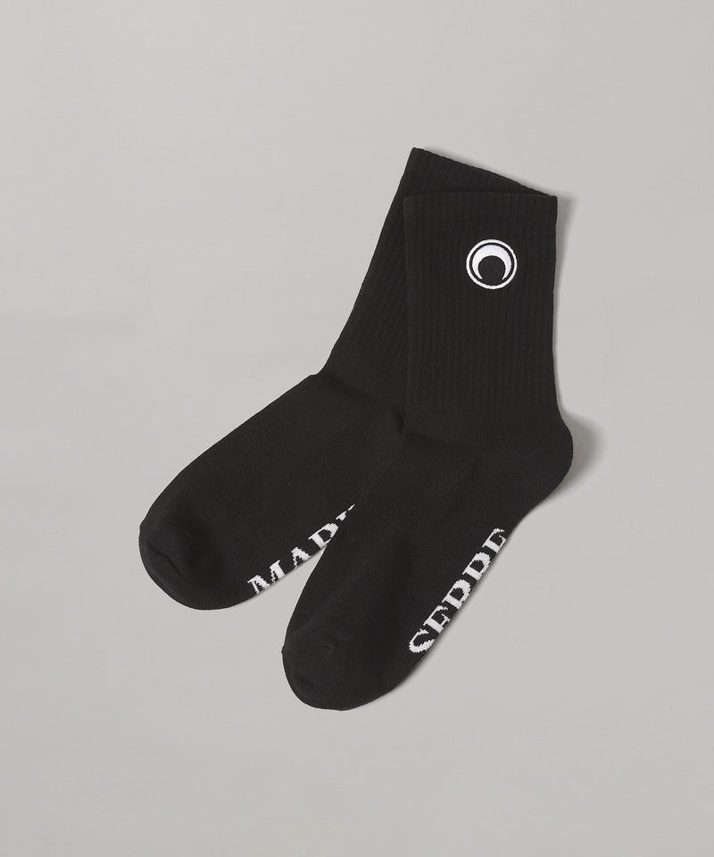 MOON LOGO KNIT ANKLE SOCKS-Marine Serre-Forget-me-nots Online Store