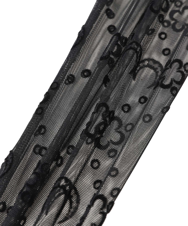 Moonogram Mesh Flock Long Socks-Marine Serre-Forget-me-nots Online Store
