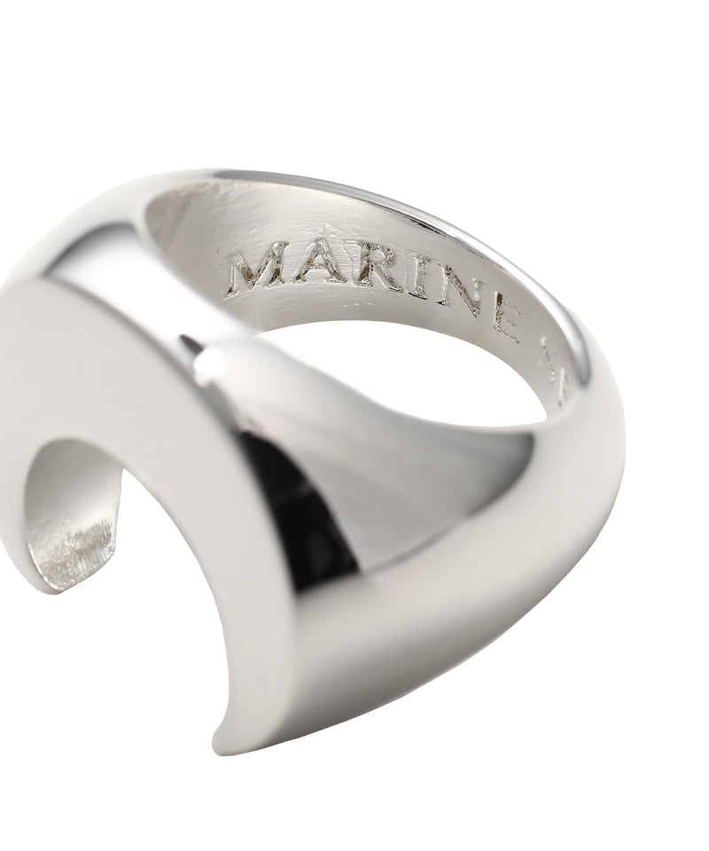 Silver Plated Moon Ring-Marine Serre-Forget-me-nots Online Store